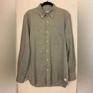 Loro Piana Collared Button Down Checkered Long Sleeve Green Size Medium